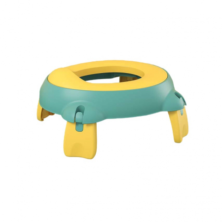 Articole hranire copii - Olita Portabila,Flippy, pentru Calatorii, Confectionata din Spuma PU, 1-6 ani, 34x32x17 cm, Verde/Galben