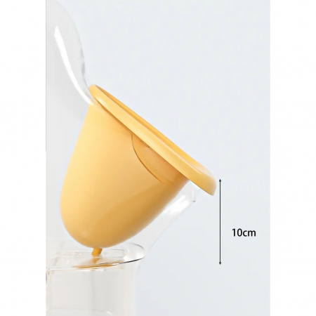 Olita tip Pisoar pentru Copii, Flippy, +1an, Portabila, Design Ratusca, Model Prietenos, Non-Toxic, Usor de Curatat, 23.3 x 24 x 43 cm, Alb/Galben [3]