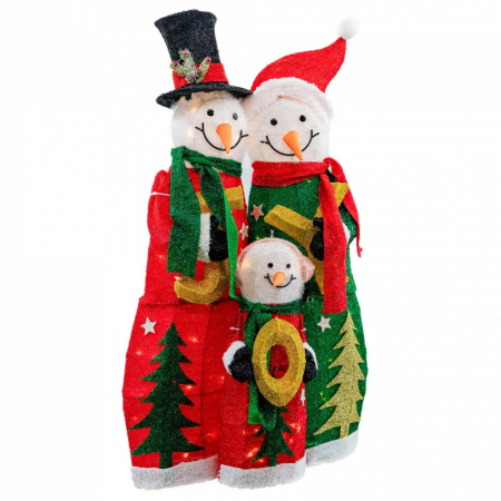 Familie oameni de zapada pe cadru de sarma si material textil si leduri, dimensiune 60x28x100cm, 130 led-uri lumina calda,cu jocuri de lumini, alimentare la priza, MI-703 [0]