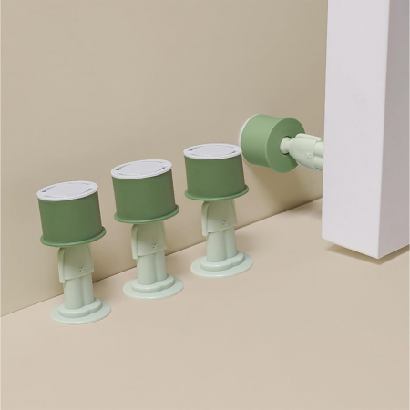 Opritor de Usa, Flippy, din Silicon, Model Magicial, cu Prindere de Perete, Anti-Coliziune, 4x 8.5 cm, Verde [2]