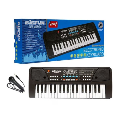 Orga Electronica cu Microfon, Flippy, 37 Chei, din Plastic, Efecte Muzicale, Inregistrare Sunet, 43 x 16 x 5.4 cm, Negru [3]