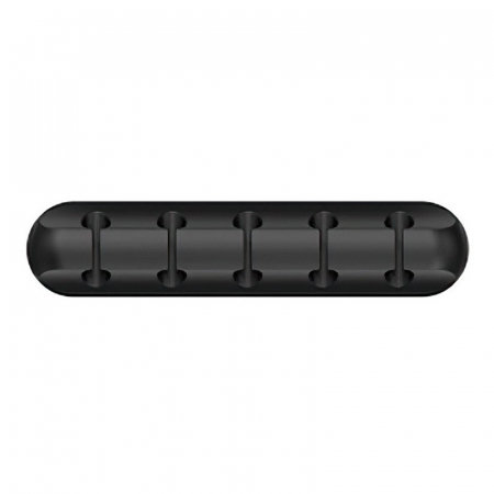 GSM - Organizator de Cabluri, Flippy, Autoadeziv, Multifunctional, 5 Locuri de Suport, 9.6x2.2cm, Negru
