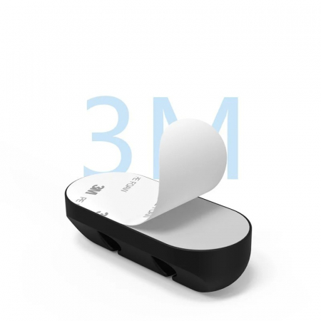 Organizator de Cabluri, Flippy, Autoadeziv, Multifunctional, 7 Locuri de Suport, 11.8x2.2cm, Negru [2]