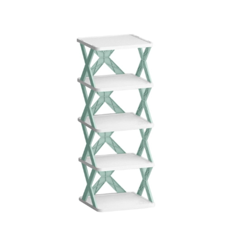 Sub 99 Lei - Organizator de Pantofi, Flippy, 5 Straturi, din ABS, Suport Modular, 65.5 x 24 x 26 cm, Turcoaz