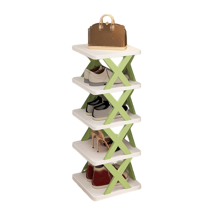 Sub 99 Lei - Organizator de Pantofi, Flippy, 5 Straturi, din ABS, Suport Modular, 65.5 x 24 x 26 cm, Verde