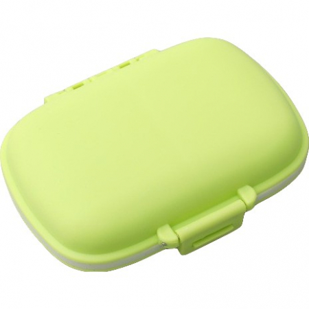 Cutii depozitare medicamente - Organizator medicamente, Plastic, 8 compartimente, 0.1 L, Verde, Flippy, 11 x 7 cm