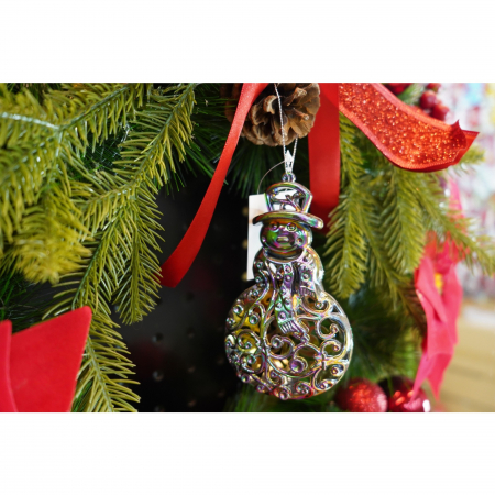 Ornament brad de Craciun, Iridescent, in forma de Om de zapada, 8 cm x 13 cm, Plastic, Flippy [1]