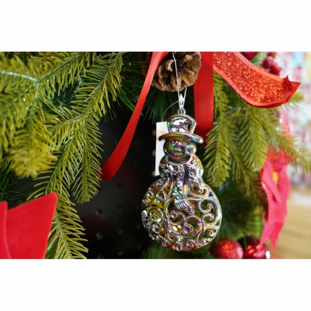 Ornament brad de Craciun, Iridescent, in forma de Om de zapada, 8 cm x 13 cm, Plastic, Flippy [6]