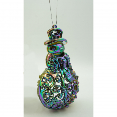 Ornament brad de Craciun, Iridescent, in forma de Om de zapada, 8 cm x 13 cm, Plastic, Flippy [4]