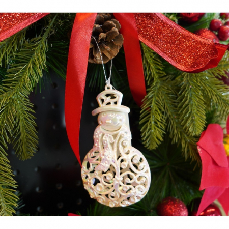 Ornament brad de Craciun, Perlat, in forma de Om de zapada, 8 cm x 13 cm, Plastic, Flippy [6]