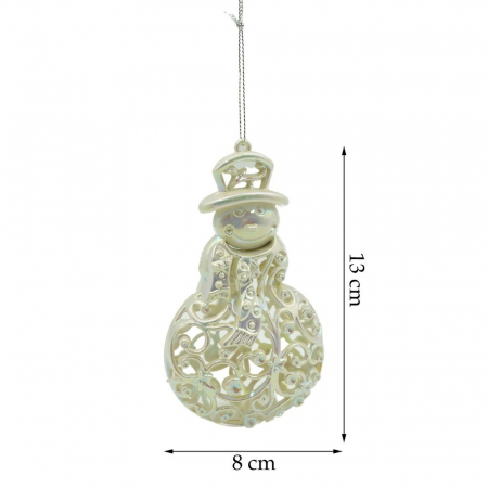 Ornament brad de Craciun, Perlat, in forma de Om de zapada, 8 cm x 13 cm, Plastic, Flippy [10]