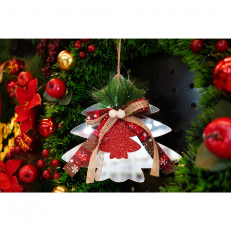 Ornament brad, Flippy, Brad, Argintiu, Lucios, 14*17CM, Acril, Interior/ Exterior [2]