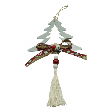 Decoratiuni, ornamente si articole Craciun - Ornament brad, Flippy, Brad, Argintiu, Lucios, 14*26CM, Acril, Interior/ Exterior