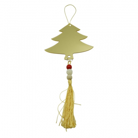 Decoratiuni, ornamente si articole Craciun - Ornament brad, Flippy, Brad, Auriu, Lucios, 8*25CM, Acril, Interior/ Exterior