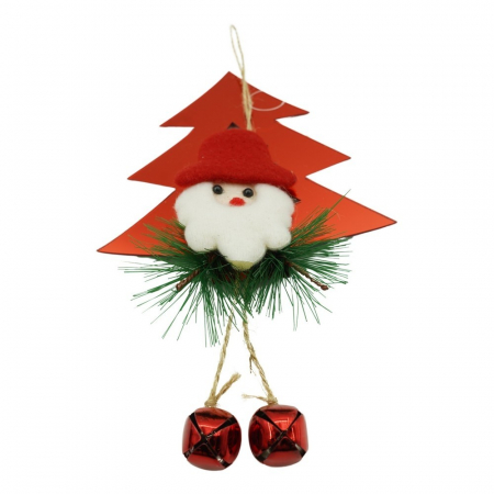 Decoratiuni, ornamente si articole Craciun - Ornament brad, Flippy, Brad cu clopotei, Rosu, Lucios, 15*20CM, Acril, Interior/ Exterior