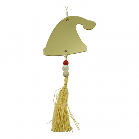 Pentru Casa si Camping - Ornament brad, Flippy, Caciulita, Auriu, Lucios, 8*25CM, Acril, Interior/ Exterior