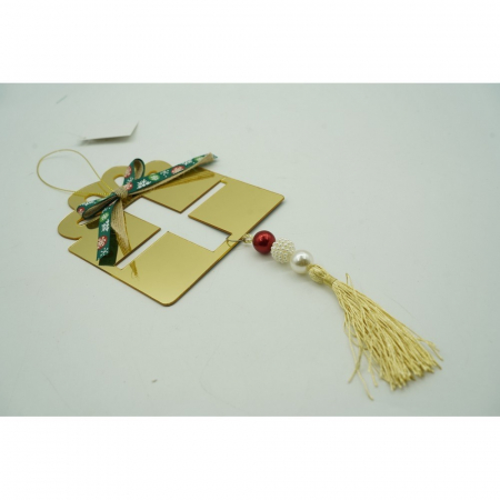 Ornament brad, Flippy, Cadou, Auriu, Lucios, 16*28CM, Acril, Interior/ Exterior [9]