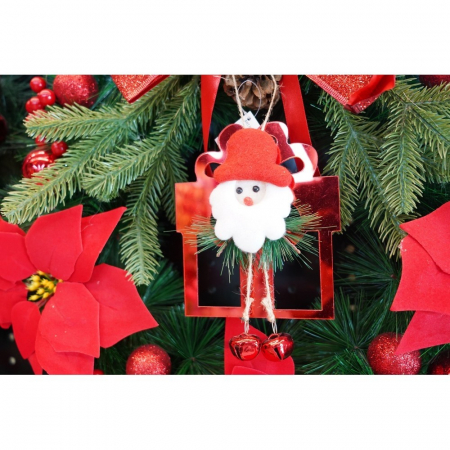 Ornament brad, Flippy, Cadou cu clopotei, Rosu, Lucios, 15*20CM, Acril, Interior/ Exterior [6]