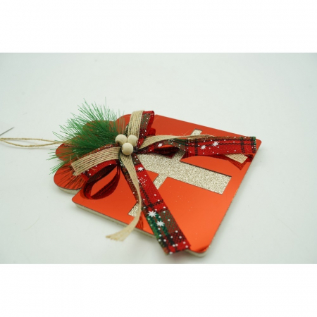 Ornament brad, Flippy, Cadou, Rosu, Lucios, 15*15CM, Acril, Interior/ Exterior [6]