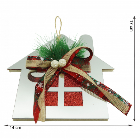 Ornament brad, Flippy, Casa, Argintiu, Lucios, 14*17CM, Acril, Interior/ Exterior [5]