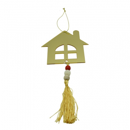 Decoratiuni, ornamente si articole Craciun - Ornament brad, Flippy, Casa, Auriu, Lucios, 10*25CM, Acril, Interior/ Exterior