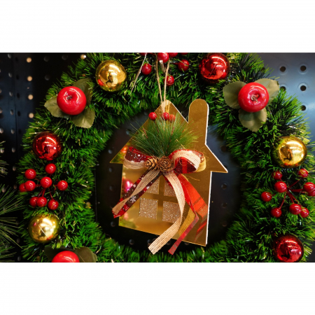 Ornament brad, Flippy, Casa, Auriu, Lucios, 16*17CM, Acril, Interior/ Exterior [1]