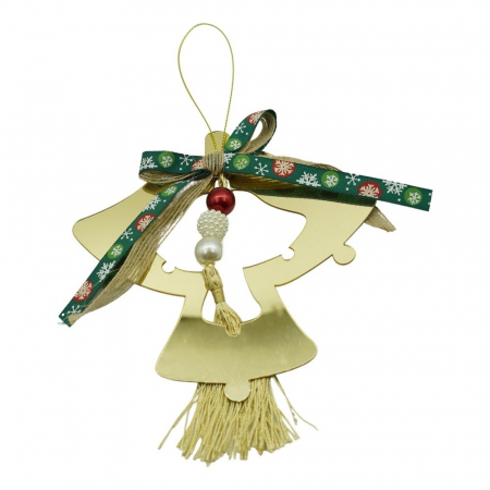 Decoratiuni, ornamente si articole Craciun - Ornament brad, Flippy, Clopotei, Auriu, Lucios, 14*26CM, Acril, Interior/ Exterior