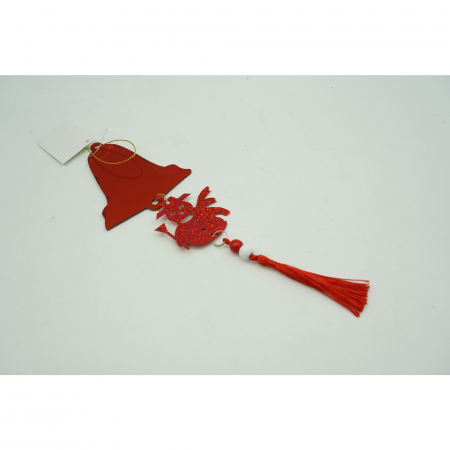 Ornament brad, Flippy, Clopotel, Om de zapada, Rosu, Lucios, 10*28CM, Acril, Interior/ Exterior [4]