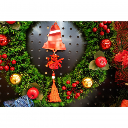 Ornament brad, Flippy, Clopotel, Om de zapada, Rosu, Lucios, 10*28CM, Acril, Interior/ Exterior [1]