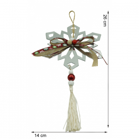 Ornament brad, Flippy, Fulg de nea, Argintiu, Lucios, 14*26CM, Acril, Interior/ Exterior [5]