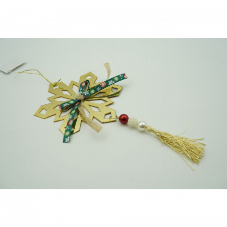 Ornament brad, Flippy, Fulg de nea, Auriu, Lucios, 16*30CM, Acril, Interior/ Exterior [4]