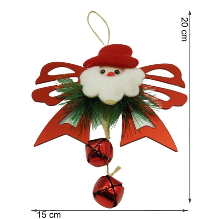 Ornament brad, Flippy, Funda cu clopotei, Rosu, Lucios, 15*20CM, Acril, Interior/ Exterior [8]
