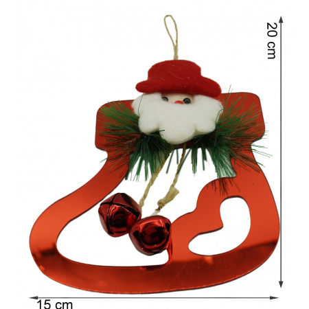 Ornament brad, Flippy, Gheata cu clopotei, Rosu, Lucios, 15*20CM, Acril, Interior/ Exterior [4]