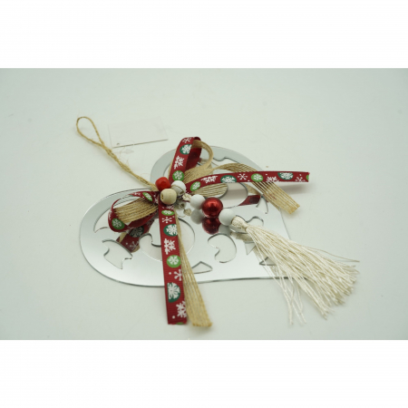 Ornament brad, Flippy, Inima, Argintiu, Lucios, 14*26CM, Acril, Interior/ Exterior [4]