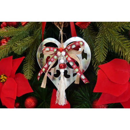 Ornament brad, Flippy, Inima, Argintiu, Lucios, 14*26CM, Acril, Interior/ Exterior [2]