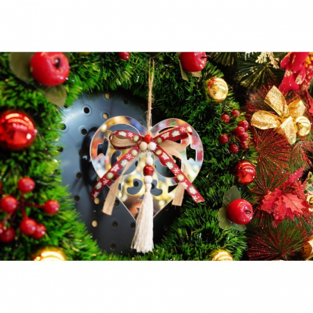 Ornament brad, Flippy, Inima, Argintiu, Lucios, 14*26CM, Acril, Interior/ Exterior [6]