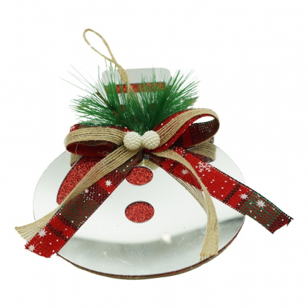 Decoratiuni, ornamente si articole Craciun - Ornament brad, Flippy, Om de zapada, Argintiu, Lucios, 14*17CM, Acril, Interior/ Exterior