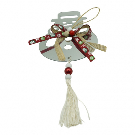 Decoratiuni, ornamente si articole Craciun - Ornament brad, Flippy, Om de zapada, Argintiu, Lucios, 14*26CM, Acril, Interior/ Exterior