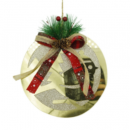 Decoratiuni, ornamente si articole Craciun - Ornament brad, Flippy, Pasare, Auriu, Lucios, 17*17CM, Acril, Interior/ Exterior