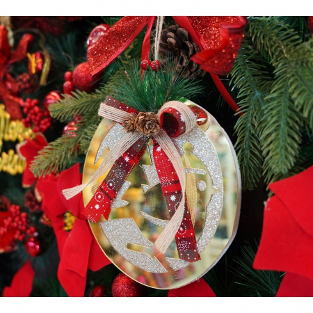 Ornament brad, Flippy, Pasare, Auriu, Lucios, 17*17CM, Acril, Interior/ Exterior [15]