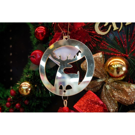 Ornament brad, Flippy, Ren, Auriu, Lucios, 8*25CM, Acril, Interior/ Exterior [6]