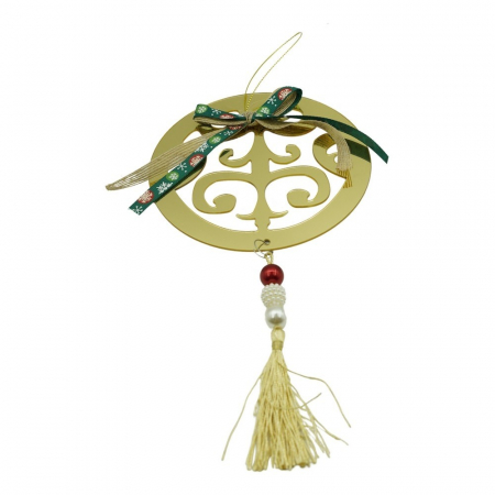 Decoratiuni, ornamente si articole Craciun - Ornament brad, Flippy, Rotund, Auriu, Lucios, 15*26CM, Acril, Interior/ Exterior
