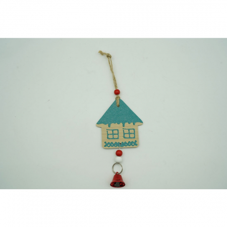 Ornament de brad casuta, Flippy, multicolor, lemn, 18 cm [4]
