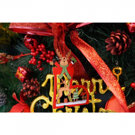 Ornament de brad cerb, Flippy, multicolor, lemn, 10 cm [3]