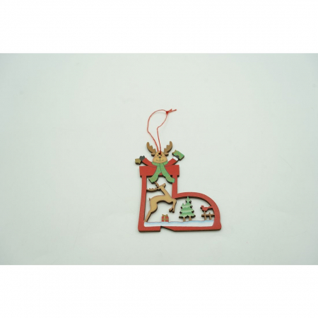 Ornament de brad cerb, Flippy, multicolor, lemn, 10 cm [4]