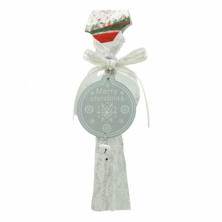 Ornament de brad medalion, Flippy, gri, lemn, 25 cm [2]