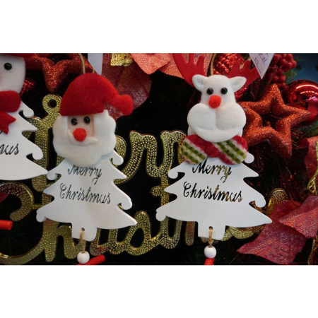 Ornament de brad mos craciun, Flippy, alb, lemn, 20 cm [7]