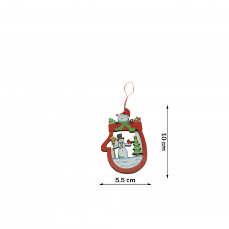 Ornament de brad oameni de zapada, Flippy, multicolor, lemn, 10 cm [5]