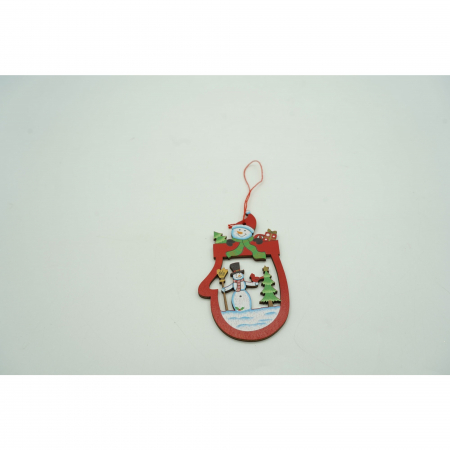 Ornament de brad oameni de zapada, Flippy, multicolor, lemn, 10 cm [4]