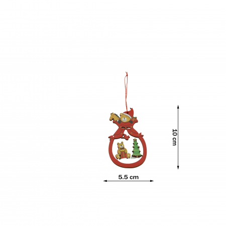 Ornament de brad ursuleti, Flippy, multicolor, lemn, 10 cm [5]
